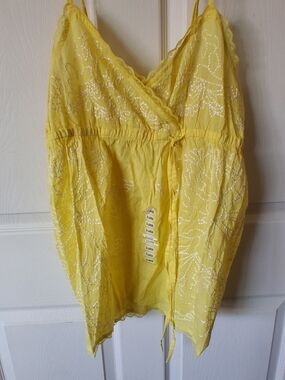 For Joseph Embroidered Cotton Camisole Yellow XL
